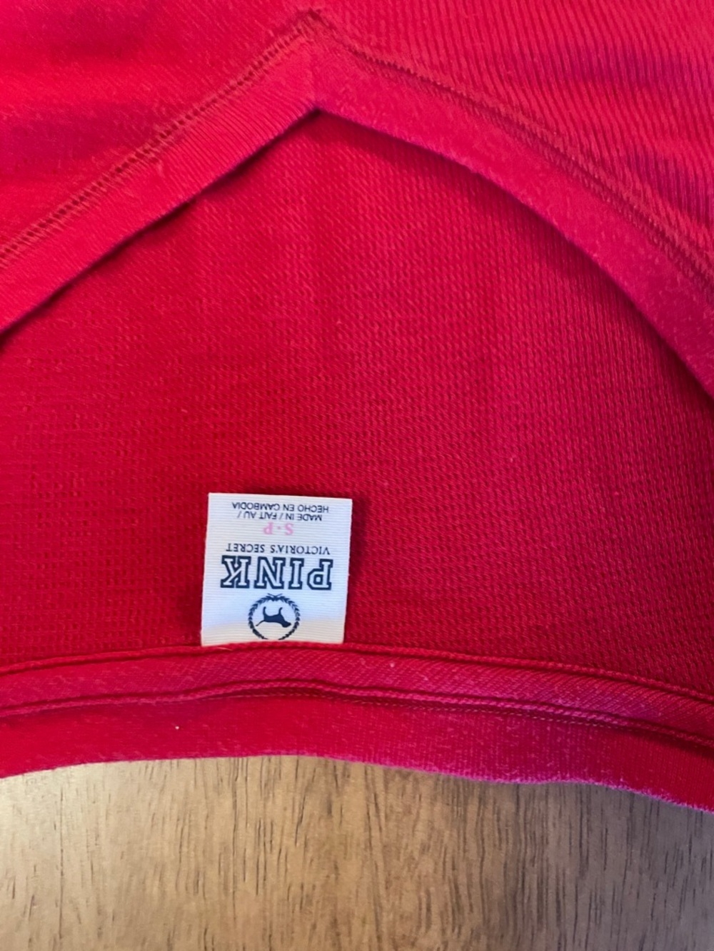 PINK Victoria's Secret Long Sleeve Tee in Bright Red